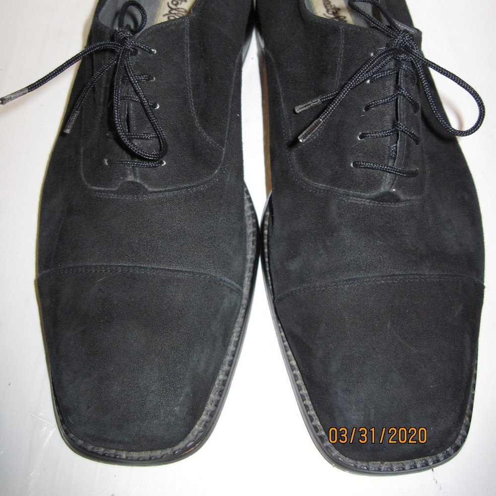 Donato Marrone Black Nubuck Square Toe Oxford